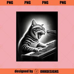 Musician Piano Player Funny Cat Playing Keyboard PNG Download