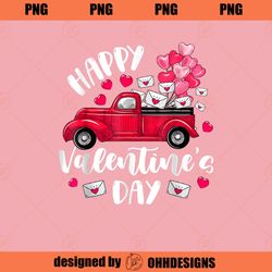 Happy Valentines Day Red Truck With Letters Postal Worker PNG Download