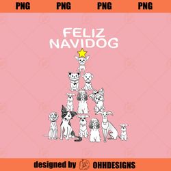 Feliz Navidog Funny Christmas Dog  Cute Xmas Tree Dog PNG Download