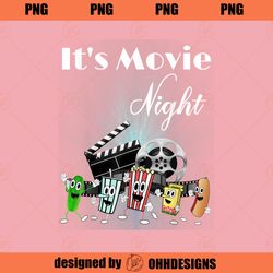 Funny Movie Night Popcorn Pickle Hot Dog Candy PNG Download
