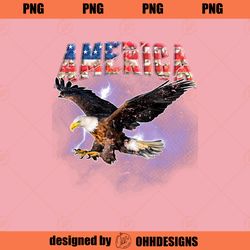USA Flag America Font Eagle Flashes for Men and Women PNG Download