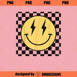 Retro Happy Face Checkered Pattern Smile Face Trendy PNG Download