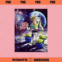 Disney Pixar Toy Story Buzz and Aliens On The Moon Photo PNG Download