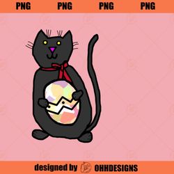 Cat Holding Easter Egg Ohh Designs PNG Download