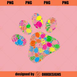Colorful Egg Dog Paw Gift For Women Men Kids Easter Day Ohh Designs PNG Download