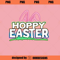 Hoppy Easter Bunny Ears White Ohhh Design PNG Download