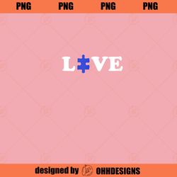 LOVE Puzzle Piece Autism Awareness Ohh Designs PNG Download