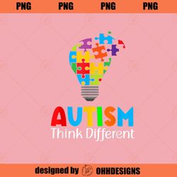 Think Differently About Autism Autism Awareness Month Ohh Designs PNG Download