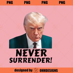 Never Surrender trump mugshot PNG Download