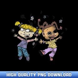 Rugrats Angelica And Susie Watercolor Jump Graphic T-Shirt - Exclusive Release Sublimation Files - Spark Your Artistic J