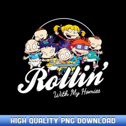 Rugrats Rollin With My Homies Baby Group Graphic T-Shirt - Curated Sublimation PNG Bundle - Reinvigorate Your Sublimatio