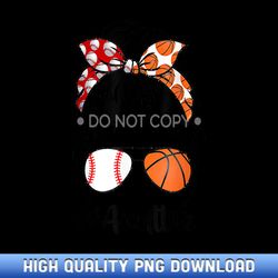 Aunt Life Baseball Basketball Aunt messy bun Mother's Day - Luxury Sublimation PNG Collection - Elevate Your Designs wit