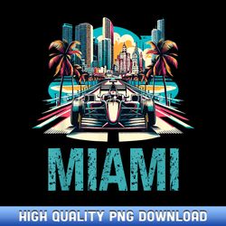 Formula Miami City Racing Circuit Car Map Grand Prix Race - Limited Edition Sublimation PNG Downloads