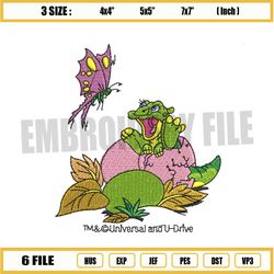 baby dinosaur ducky egg embroidery png