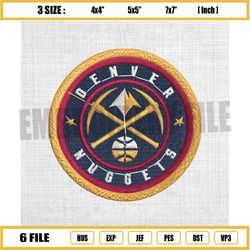 denver nuggets logo basketball embroidery design