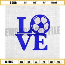 love soccer sport ball embroidery design