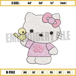 baby pink hello kitty embroidery png