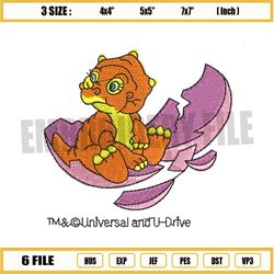 baby dinosaur cera egg embroidery png