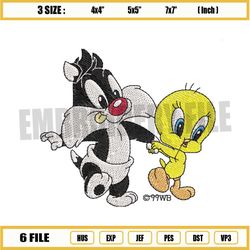 sylvester and tweety baby embroidery