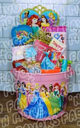 personalized dis princess easter bucket, princess easter, easter basket, easter gift, princess gift basket, princess