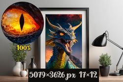 Angry dragon A3 poster