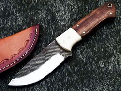 Beautiful Fixed Blade Knife 8" inches, Pine Cone Handle, Hand Forged Skinner Knife, Person