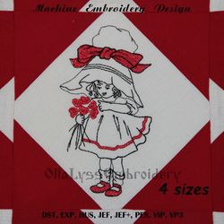 Valentine Sunbonnet embroidery design