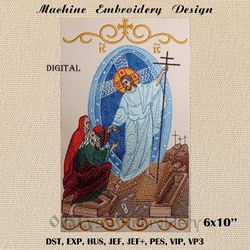 The Resurrection icon embroidery design