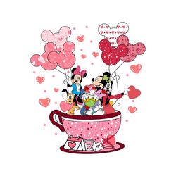 mickey friends coffee cup balloon valentine day svg