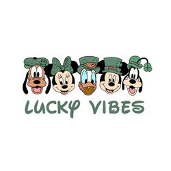 lucky vibes green leprechaun hat mickey friends png