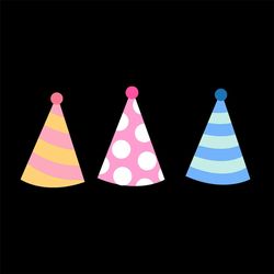 happy birthday party hats svg