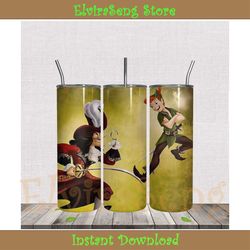 peter pan take fight with captain hook tumbler sublimation png