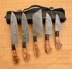 Signature Damascus Chef Knife Set - 5-Piece Handcrafted Collection