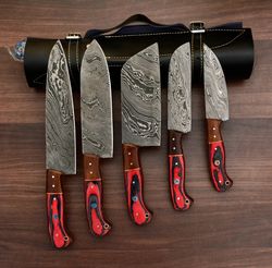 Damascus Steel Kitchen Knife Set - Complete 5 Pieces knife Collection