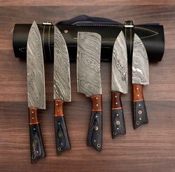 Damascus Steel Kitchen Knife Set-Complete 5 Pieces knife Collection