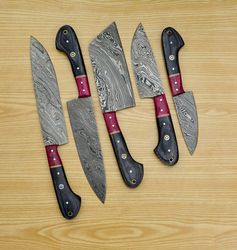 Premium Hand Forged Damascus Kitchen Knife Set - 5 Pieces Knives Set