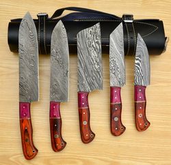 Damascus Kitchen Knife Set - 5 Piece Premium Knives Collection
