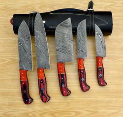 Damascus Steel Chef Knife Combo - 5 Piece Knives Set