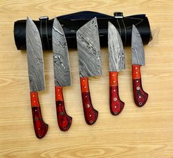 Premium Damascus Steel Chef Knife Set - 5 Essential Tools