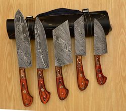 Damascus Steel Chef Knife Bundle - 5 Essential Knives sets