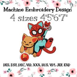 Spider cat embroidery design