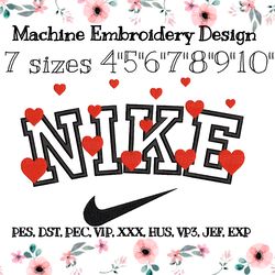 Nike embroidery design Heart love