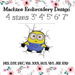 Embroidery design minion is shocked