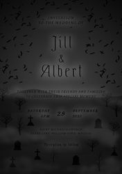 Till the death, moody, dark wedding invitation, save the date PSD template