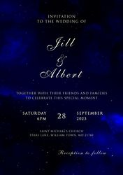 Celestial Wedding Invitation, Save The Date PSD Template