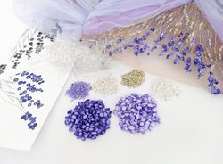 Easy 3d hand and tambour bead flower embroidery kit. Haute couture stumpwork embroidery
