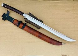 34" Beautiful Custom Handmade D2 Steel Full Tang Falchion Sword With Sheath best christmas gift