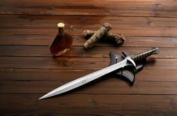 Short D2 Steel Sword with Scabbard, Viking Sword, Battle Ready Sting Sword, Fantasy Costume Steel Sword, Cosplay sword