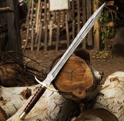 Custom Handmade Damascus Steel viking Sword, Sharp blade sword, battle ready sword, Gift for him, Christmas Gift
