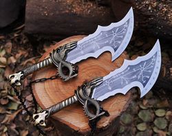 full size god of War Krato Blade of Choas Swords full handmade with J2 steel blade and Zink Brass Blade